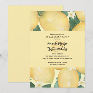 Lemons Greenery Engagement Party Kaart