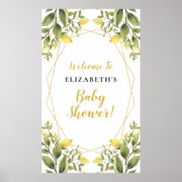 Lemons Greenery Geometric Lijst Baby shower Sign Poster