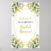 Lemons Greenery Geometric Lijst Vrijgezellenfeest  Poster (Voorkant)