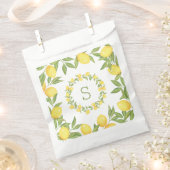 Lemons Greenery Monogram Elegant Bedankzakje (Geknipt)