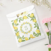 Lemons Greenery Monogram Elegant Bedankzakje (Gezegeld)