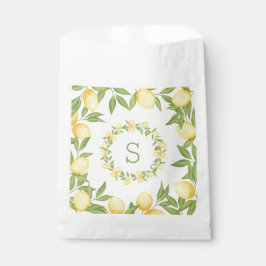 Lemons Greenery Monogram Elegant Bedankzakje