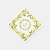 Lemons Greenery Monogram Elegant Servet (Hoek)