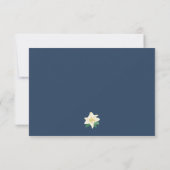 Lemons Greenery over Navy Blue RSVP Kaartje (Achterkant)