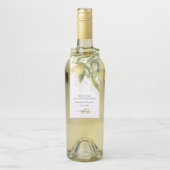 Lemons Greenery Rustic Wedding Bottle Hanger Label (Op fles)