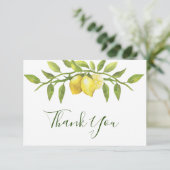 Lemons & Greenery Waterverf Hartelijk dank Bedankkaart (Staand voorkant)