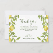 Lemons & Greenery Waterverf Hartelijk dank Bedankkaart (Achterkant)