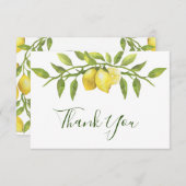 Lemons & Greenery Waterverf Hartelijk dank Bedankkaart (Voorkant / Achterkant)