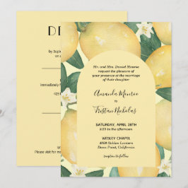 Lemons Greenery Wedding All in One Invites