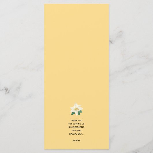 Lemons Greenery Wedding Menu (Achterkant)