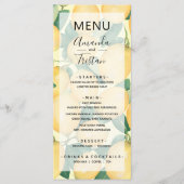 Lemons Greenery Wedding Menu (Voorkant)