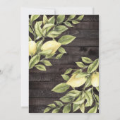 Lemons Greenery Wood Waterverf Baby shower Kaart (Achterkant)