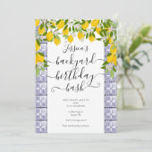 Lemons groen Tegels script verjaardagsfeestje Kaart (Staand voorkant)
