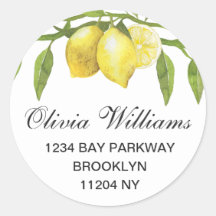 Lemons groen Waterverf retour adres label