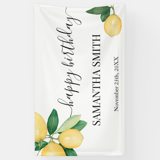 Lemons Happy Birthday Banner (Verticaal)