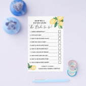 Lemons Hoe goed ken je de Bride Shower Game-kaart Flyer (Enkel)