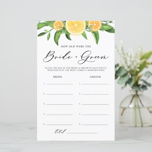Lemons hoe oud was de Bride en Groom Game (Staand voorkant)