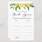 Lemons hoe oud was de Bride en Groom Game (Voorkant / Achterkant)