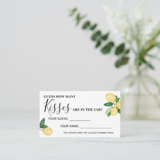 Lemons hoeveel Kisses Vrijgezellenfeest Game-kaart Plaatskaartje (Staand voorkant)