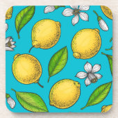 Lemons in blauw bier onderzetter (Voorkant)