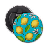 Lemons in blauw button flesopener (Voorkant)