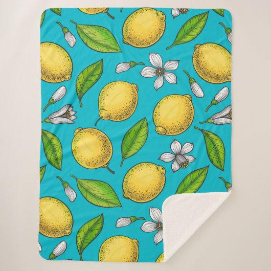 Lemons in blauw sherpa deken (Voorkant)