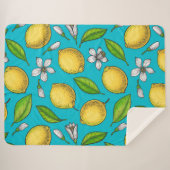 Lemons in blauw sherpa deken (Voorkant (horizontaal))