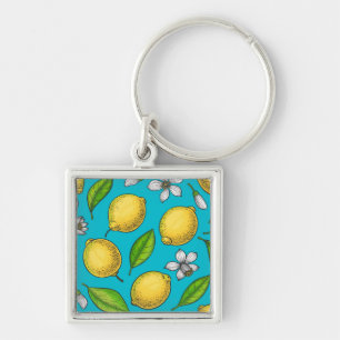 Lemons in blauw sleutelhanger