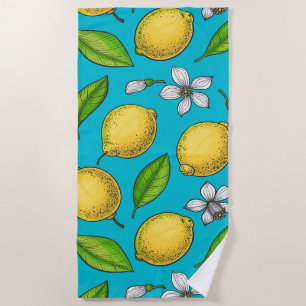 Lemons in blauw strandlaken