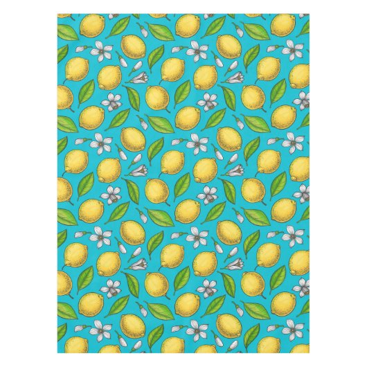 Lemons in blauw tafelkleed (Voorkant)