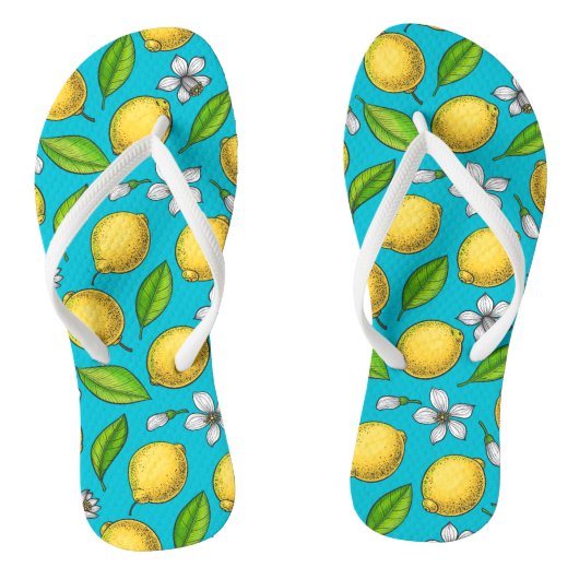 Lemons in blauw teenslippers (Voetbed)