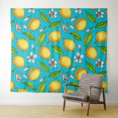 Lemons in blauw wandkleed (In Situ (horizontaal))