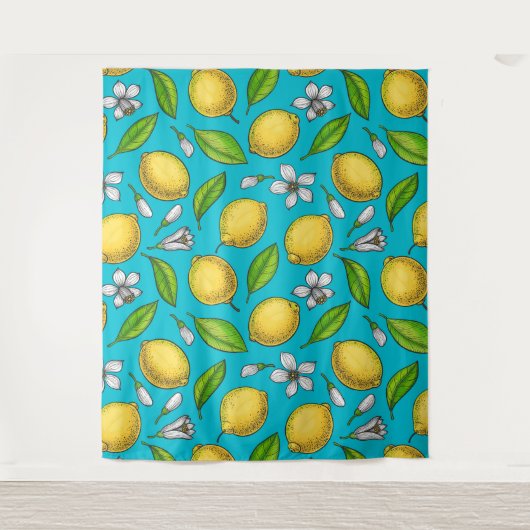 Lemons in blauw wandkleed (Voorkant)