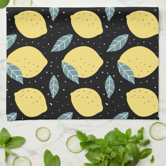 Lemons in het keukenpatroon theedoek (Gevouwen)