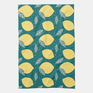 Lemons in het keukenpatroon theedoek