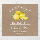 Lemons Kraft Bedankt Limoncello flesetiketten Likeurfles Etiket (Enkel label)