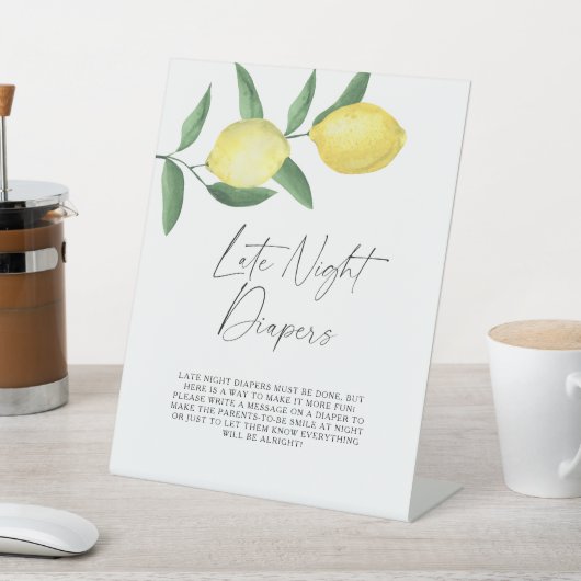 Lemons - Late nacht luiers spel Reclamebord Met Voetstuk (Insitu)