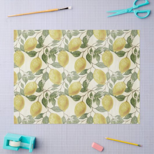 Lemons laten botanisch over Tissuepapier (Craft)