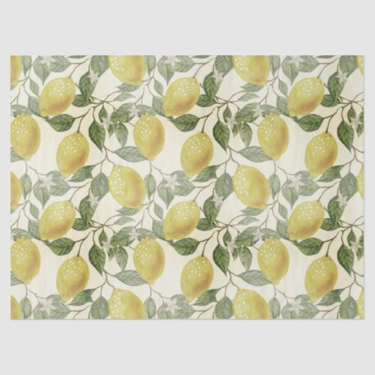 Lemons laten botanisch over Tissuepapier (Voorkant)