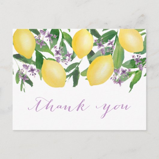 Lemons Lavendel Vrijgezellenfeest Dank u Briefkaart (Voorkant)