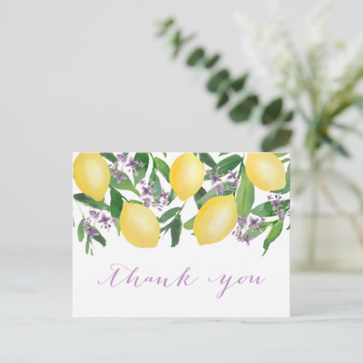 Lemons Lavendel Vrijgezellenfeest Dank u Briefkaart (Staand voorkant)