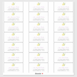 Lemons Lavender Charcoal Guest Envelope Adres Sticker
