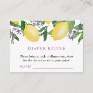 Lemons Lavender Diaper Raffle Girl Baby shower Informatiekaartje