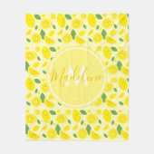 Lemons Leaf Pattern Name Initiaal | Fleece Blanket (Voorkant)