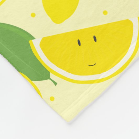 Lemons Leaf Pattern Name Initiaal | Fleece Blanket (Hoek)