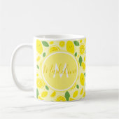 Lemons Leaf Pattern Name Initiaal | Mok (Links)