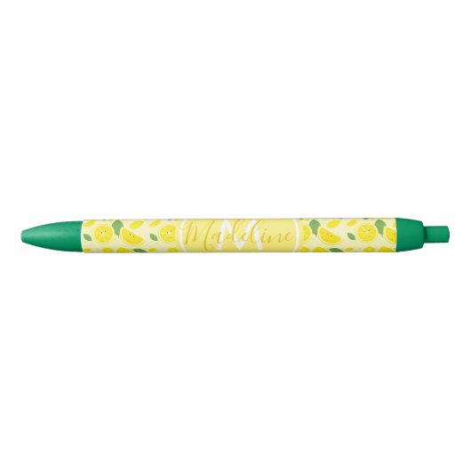 Lemons Leaf Pattern Name Initiaal | Pen (Voorkant)
