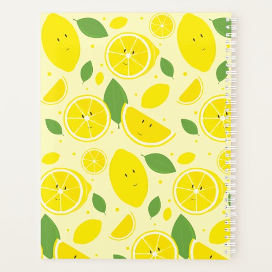 Lemons Leaf Pattern Name Initiaal Planner (Achterkant)