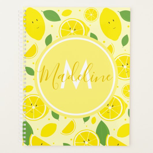 Lemons Leaf Pattern Name Initiaal Planner (Voorkant)
