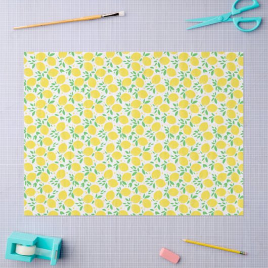 Lemons Leaf Pattern Tissuepapier (Craft)